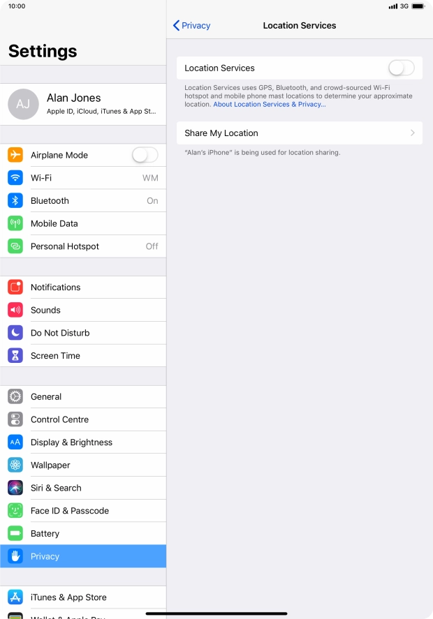 Press the indicator next to 