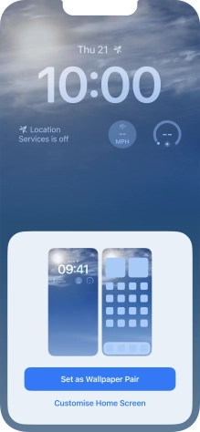 To use the same colour theme on the home screen, press Set as Wallpaper Pair.