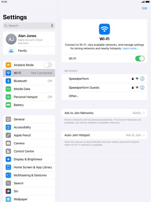 Press the required Wi-Fi network and key in the password for the Wi-Fi network. Press the required Wi-Fi network and key in the password for the Wi-Fi network.