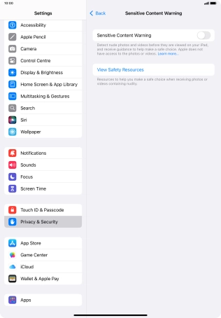 Press the indicator next to 