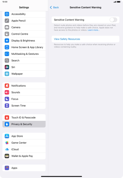 Press the indicator next to 