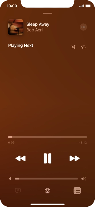 Press the shuffle icon to turn the function on or off.