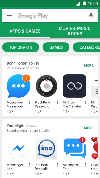 Press the search field.