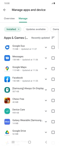 Press the required app.