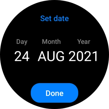 Slide your finger up or down on the screen to set the required date.