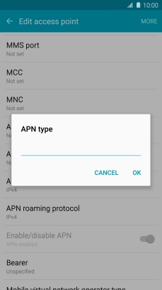 Key in default and press OK.