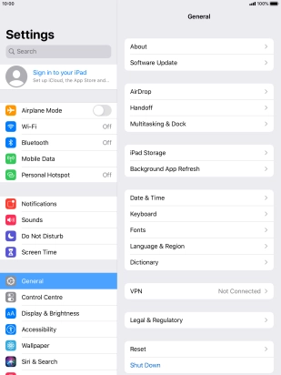 Press Sign in to your iPad.