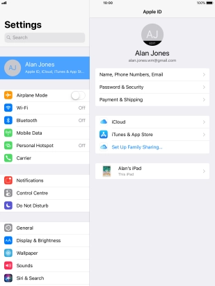 Press iCloud.