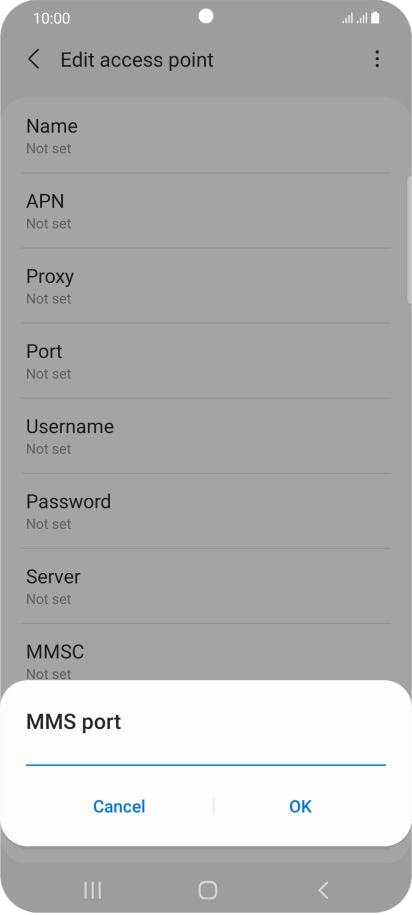 Key in 8080 and press OK.