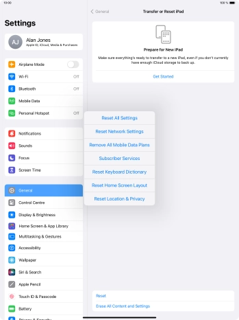 Press Reset Network Settings.