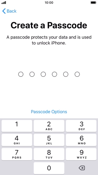 Press Passcode Options.