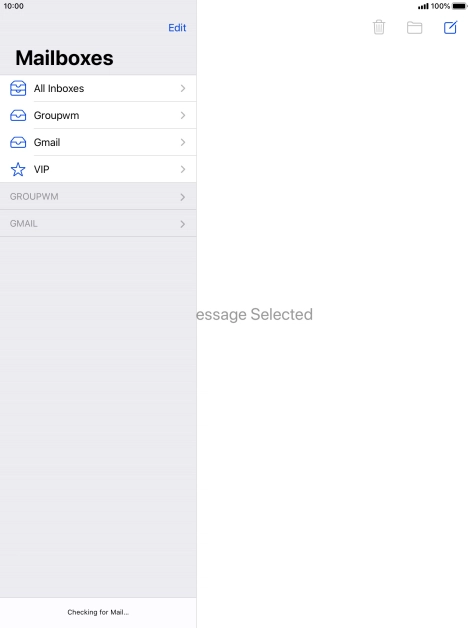 Press the required email account.