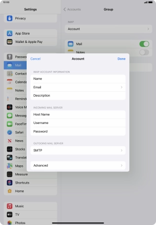 Press SMTP. Press SMTP.