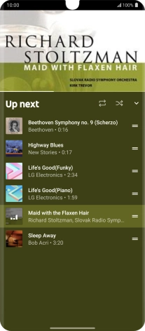 Press the repeat icon to turn the function on or off.