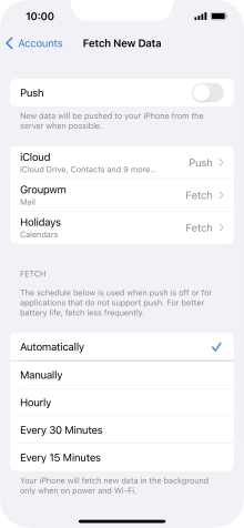 If you turn off the function, press the required setting.