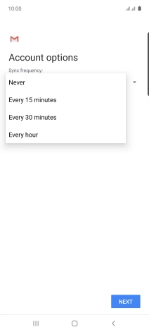 Press the required setting.