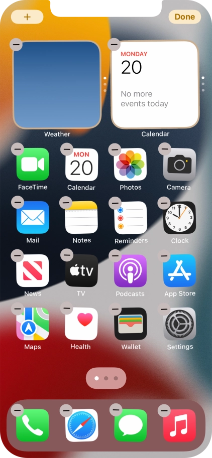 Press the home screen icon.