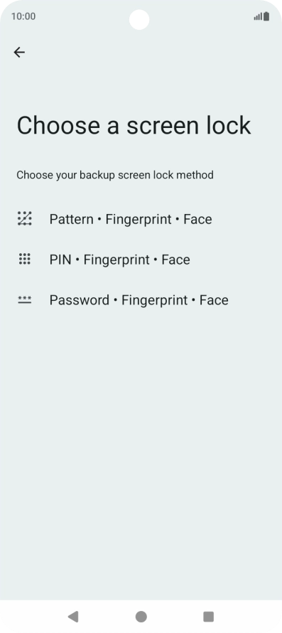 Press the required phone lock code and follow the instructions on the screen to create an additional phone lock code.