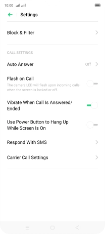 Press Carrier Call Settings.