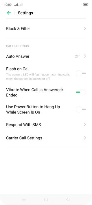 Press Carrier Call Settings.