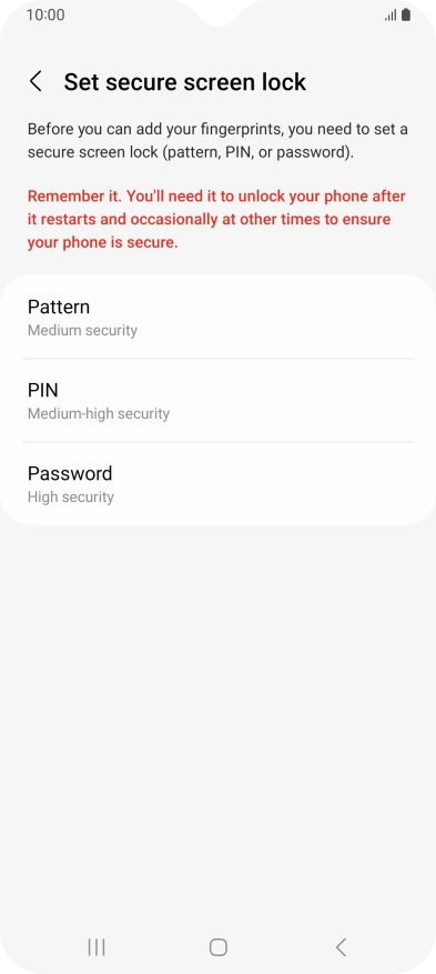 Press the required phone lock code and follow the instructions on the screen to create an additional phone lock code.