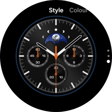 Slide your finger on the screen to change between the different designs.