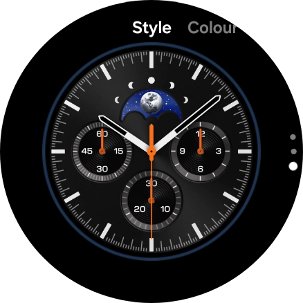 Slide your finger on the screen to change between the different designs.