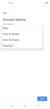 Press the required setting.