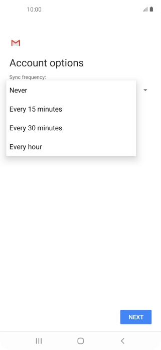Press the required setting.