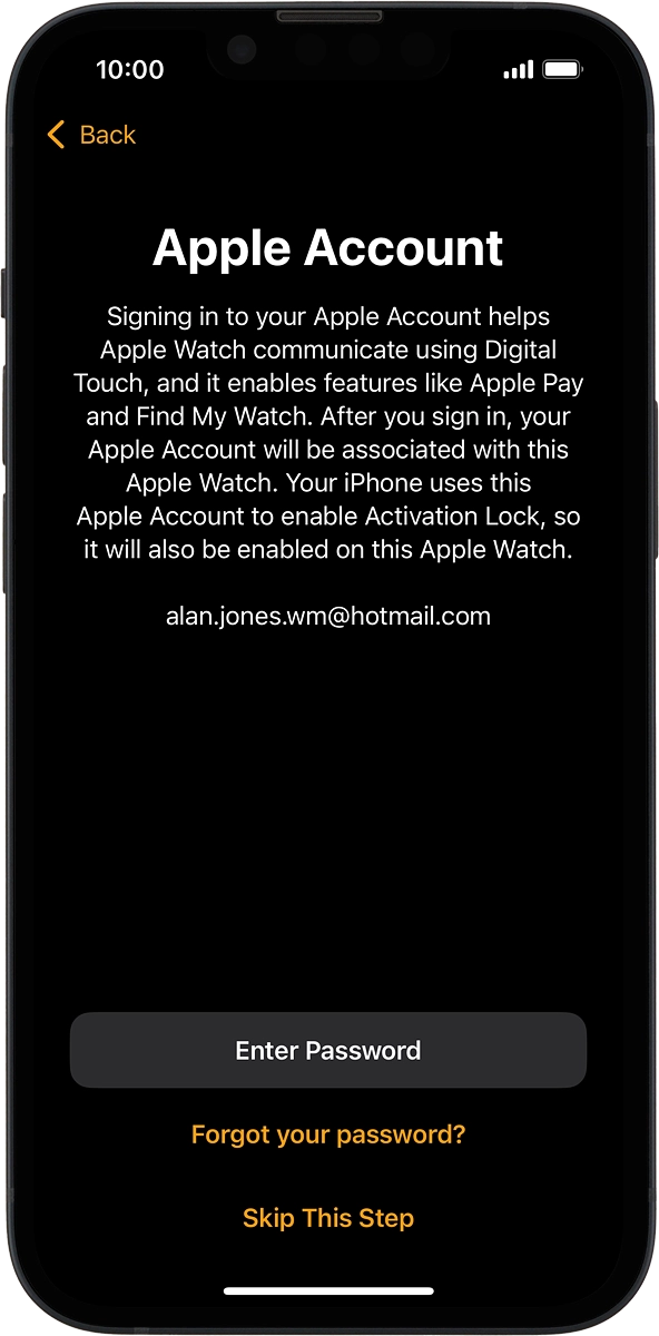 On your phone: Press Enter Password.