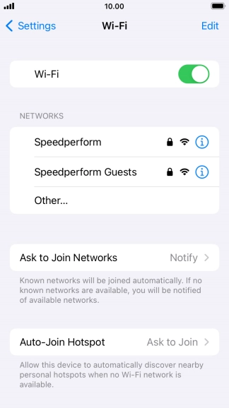 Press the required Wi-Fi network and key in the password for the Wi-Fi network.