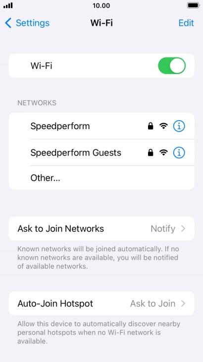 Press the required Wi-Fi network and key in the password for the Wi-Fi network.