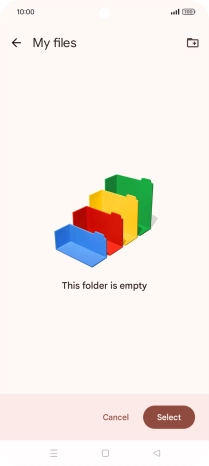 To create a new folder, press the new folder icon and follow the instructions on the screen to create a new folder.