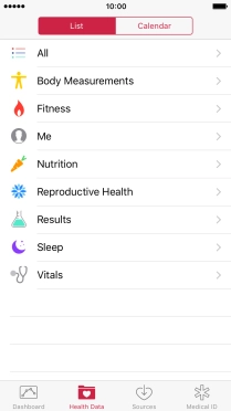 Press the required category.