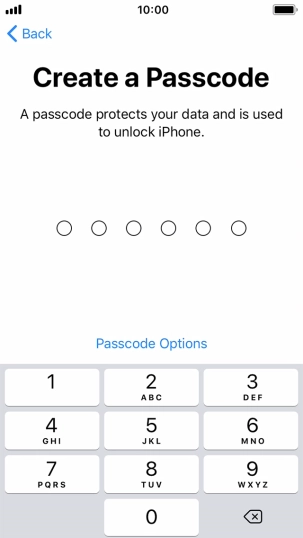 Press Passcode Options.