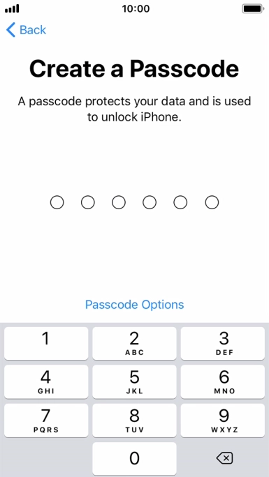 Press Passcode Options.