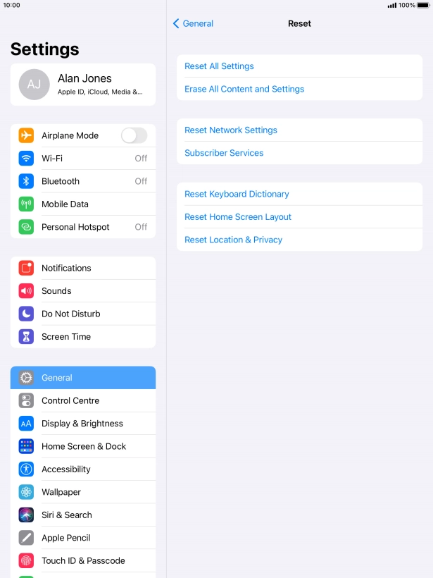 Press Reset All Settings.