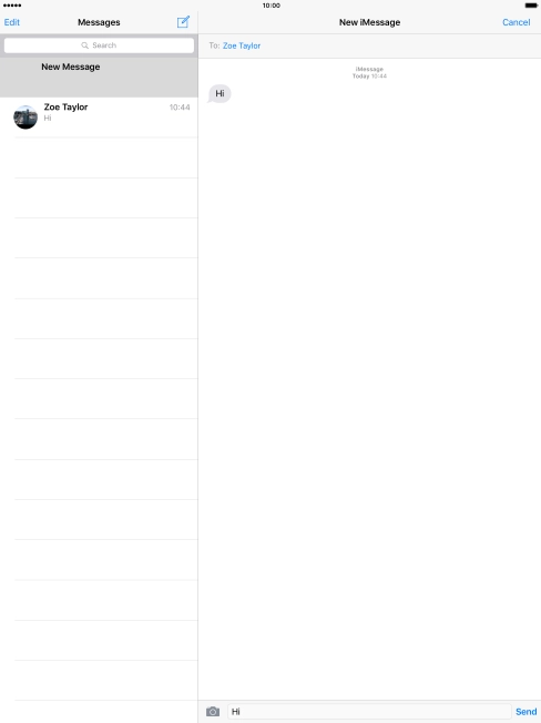 Press Send when you've finished your iMessage. Press Send when you've finished your iMessage.