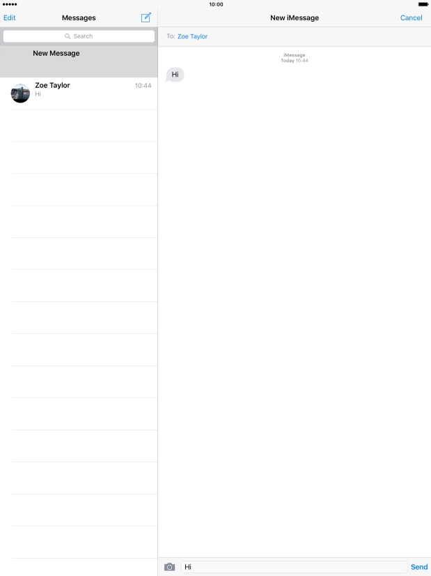 Press Send when you've finished your iMessage. Press Send when you've finished your iMessage.