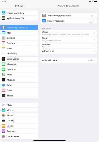 Press the required account.