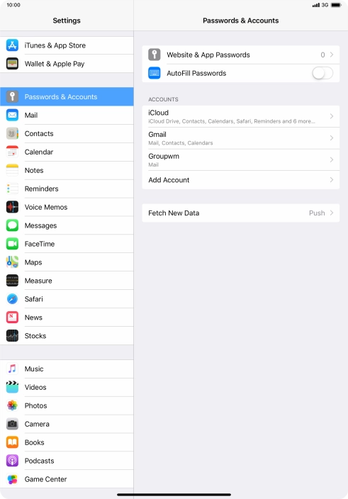 Press the required account.