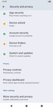 Press More security and privacy.