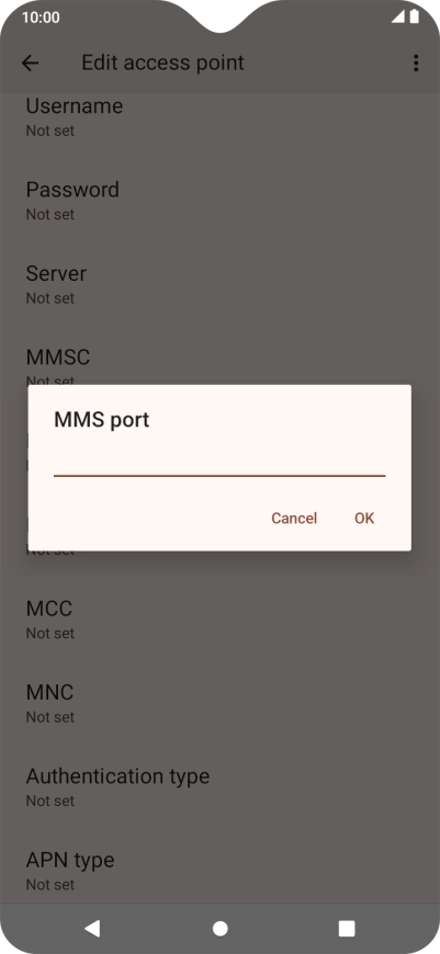 Key in 8080 and press OK.