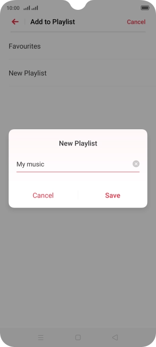 Key in a name for the playlist and press Save.