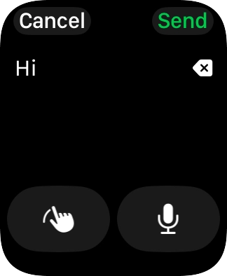 Press the microphone icon and record the message.