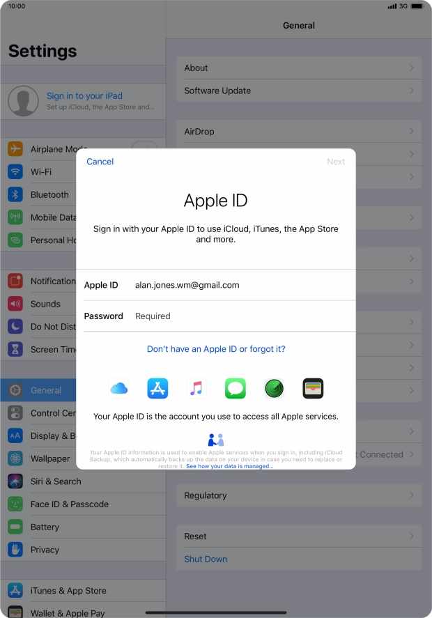 Press the field next to 