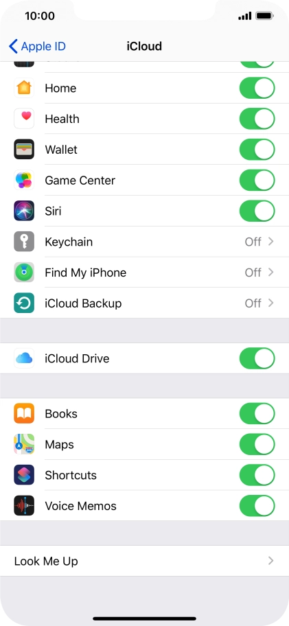 Press iCloud Backup.