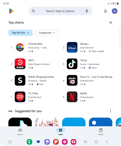 Press the profile icon.