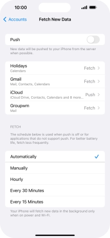 If you turn off the function, press the required setting.