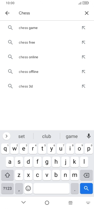 Key in the name or subject of the required app and press the search icon.